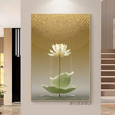 (HCM) Tranh treo tường hoa sen vàng tinh khiết có sẵn keo(có in theo kích thước yêu cầu)