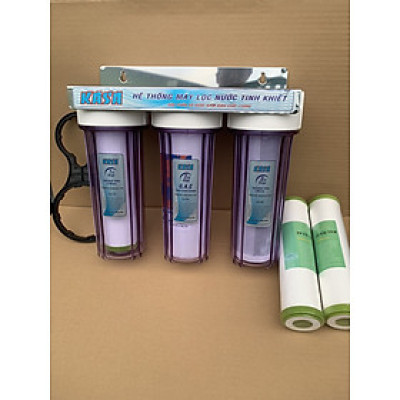 Bộ 3 cốc lọc thô trong suốt Kasa- Cốc Organic 10inch cao cấp dùng lọc thô, lắp trước máy lọc nước, rửa rau, lọc nước bể cá.../ hàng chính hãng
