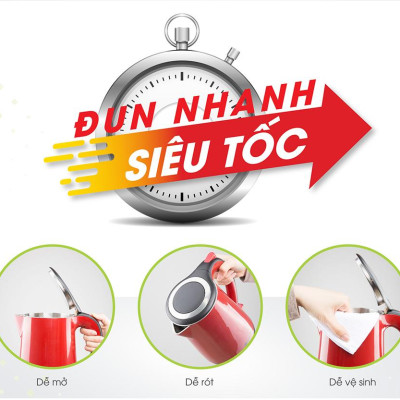 Ấm Điện Siêu Tốc Rạng Đông 1.7 Lít Chính Hãng