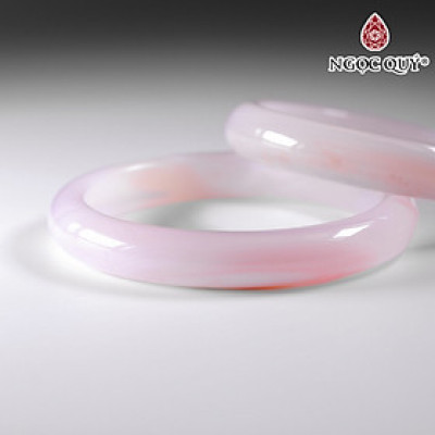 Vòng tay đá Chalcedony hồng nhạt vân - Ngọc Quý Gemstones