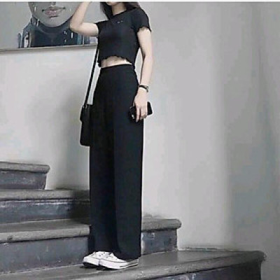 Quần Tây suông dài-dây kéo bên hông Women dây kéo 1 bên nhiều màu