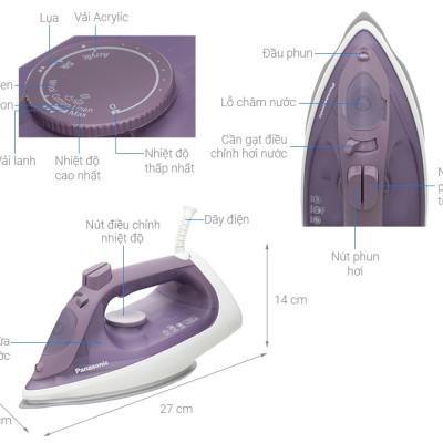 Bàn ủi hơi nước Panasonic NI-S630VRA - HÀNG CHÍNH HÃNG