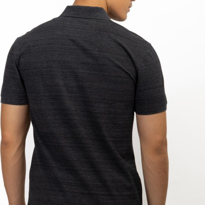 Áo Polo Nam Dệt Chìm Không Túi Novelty Melange NATMMDMCSR191195N - Đen