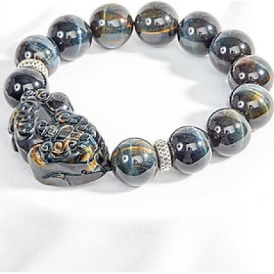 Vòng tay đá mắt hổ phối tỳ hưu Ngọc Quý Gemstone