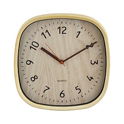 Đồng Hồ Treo Tường Nhựa CARA Màu Gỗ Tự Nhiên W29.8xD5.1xH29.8 Cm|Index Living Mall|Nội Thất Thái Lan