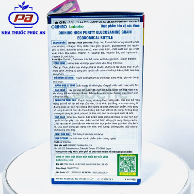 Viên bổ xương khớp Glucosamine ORIHIRO Nhật Bản giảm đau xương khớp 950 viên