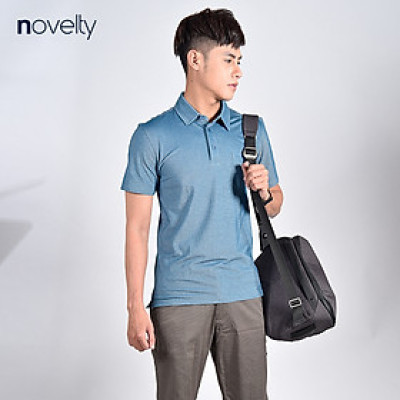 Áo thun Novelty NATMMTMT3R181078N xanh coban cổ sơ mi