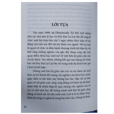 NHỮNG CUỘC TRÒ CHUYỆN VỚI ĐỨC ĐẠT LAI LẠT MA VỀ CHÁNH NIỆM CẢM XÚC CHỮA LÀNH