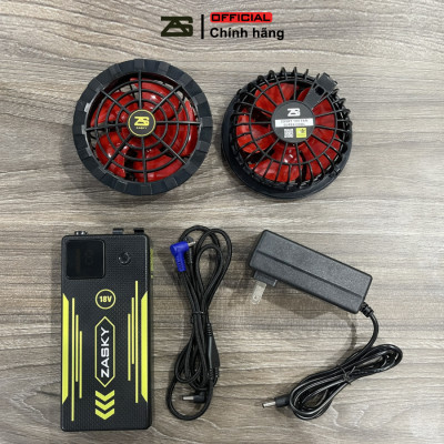 [GIÁ TỐT] Bộ Phụ Kiện Áo Điều Hòa ZASKY Nhật Bản, Bộ Phụ Kiện Áo Điều Hòa Quạt Gió, Bộ PIN Quạt Sạc Dây Cáp, PIN 50.000mAh-18V Bảo Hành 12 Tháng