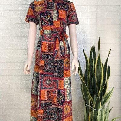 ĐẦM XÒE HỌA TIẾT HOA CỔ TRỤ CAO CẤP