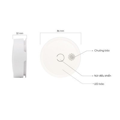 Cảm biến khói báo cháy thông minh Rạng Đông CB11.SM.WF kết nối wifi không dây điều khiển từ xa qua app - Hàng chính hãng