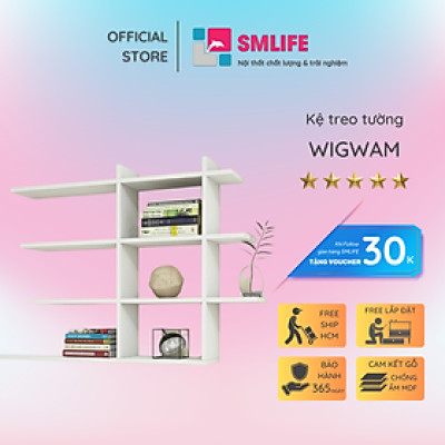 Kệ trang trí gỗ kiểu dáng nhỏ gọn SMLIFE Wigwam