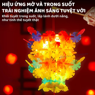 Bộ Lắp Ghép Cho Bé 3D Mideer Translucent Color Snowflake Blocks 200 Bông Tuyết Phát Triển Trí Tuệ
