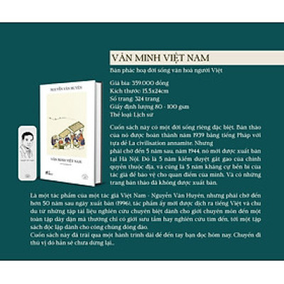 (Ấn bản đặc biệt kỷ niệm 20 năm Nhã Nam) VĂN MINH VIỆT NAM – Nguyễn Văn Huyên – Đỗ Trọng Quang dịch – Nhã Nam – NXB Hội nhà văn