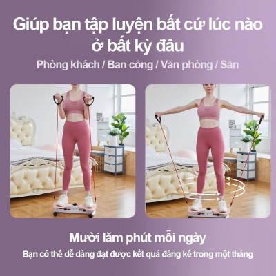 Bàn xoay eo 3004R Xoay eo giảm cân, tập bụng, kết hợp massage chân
