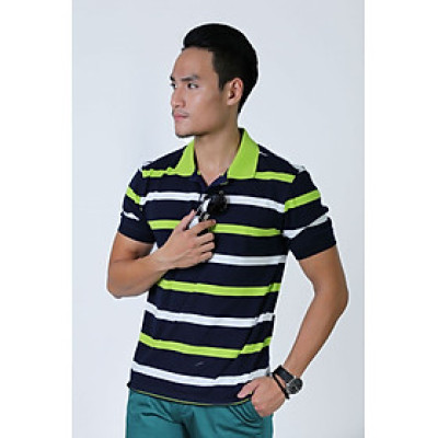 Áo thun Polo nam Novelty sọc ngang NATMSLMCSR180036N