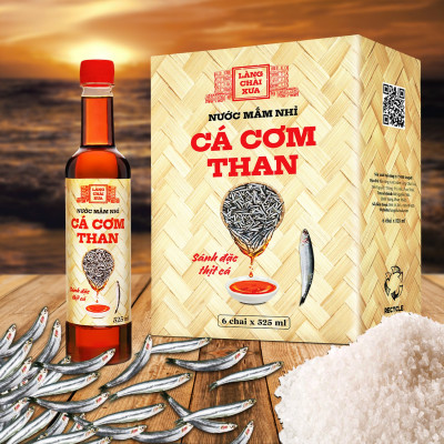 Đặc Sản Phan Thiết - [Combo 4 Chai] Nước Mắm Nhỉ Làng Chài Xưa Cá Cơm Than, Tôm Biển, Cá Cơm Ruột Đỏ, Chay 3 Trong 1 525Ml/Chai Nhựa
