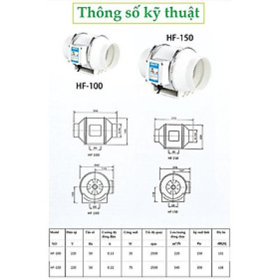 Quạt Thông Gió Hút Mùi Đường Ống Đa Năng Không Gây Ồn Hiệu Suất Cao Chuyên Dùng Cho Nhà Bếp Công Sở Nhà Vệ Sinh