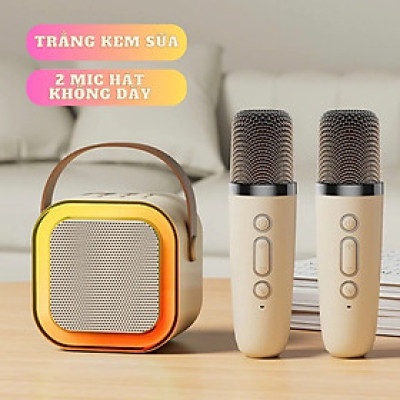 Loa Bluetooth Karaoke - Loa xách tay mini chất liệu nhựa cao cấp, công suất 6W và micro không dây - Hàng nhập khẩu
