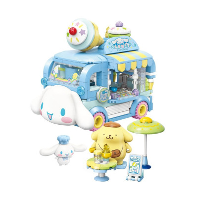 Đồ chơi - KEEPPLAY - 20847 Bộ đồ chơi xếp hình mô hình xe kem Cinnamoroll & Pompompurin (KT 8.8x12.8x11cm)