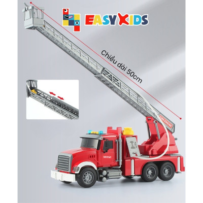 Xe Cứu Hỏa Đồ Chơi Cỡ Lớn, Đồ Chơi Xe Cứu Hỏa Mô Hình 1:12 Cho Bé Có Đèn Nhạc