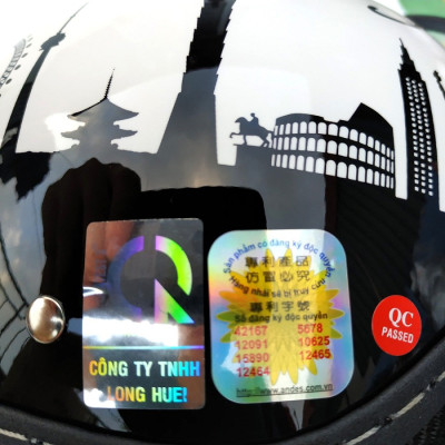 Mũ bảo hiểm nửa đầu có kính Sunda 180B tem