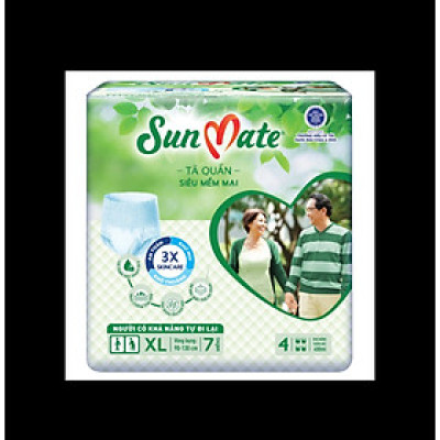Combo 6 Gói Tã quần Sunmate XL7 Siêu Mềm Mại - Tã quần người lớn, người già Sunmate- Hsd Luôn Mới