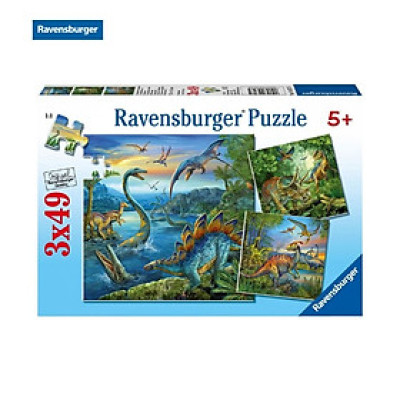 Bộ xếp hình puzzle Ravensburger khủng long 3 bộ 49 mảnh 09317 5