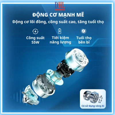 Quạt treo tường FTT-60AEC-D39W có remote, công suất 60W, hẹn giờ thông minh lên đến 12 tiếng - hàng chính hãng Bảo hành 2 năm