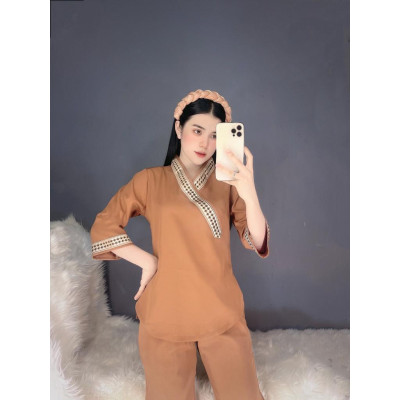 Đồ Lam Đi Chùa Nhật Viền Hàn Quốc