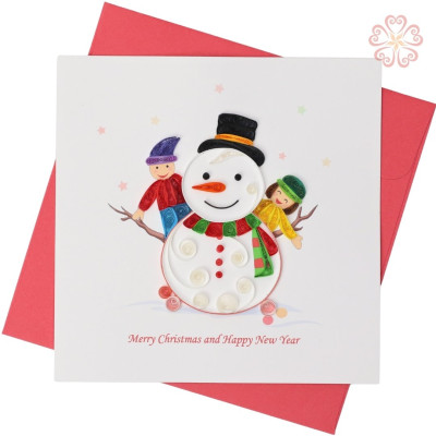 Combo 7 thiệp giáng sinh giấy xoắn, mẫu mã ngẫu nhiên - Quilling Arts Viet Net