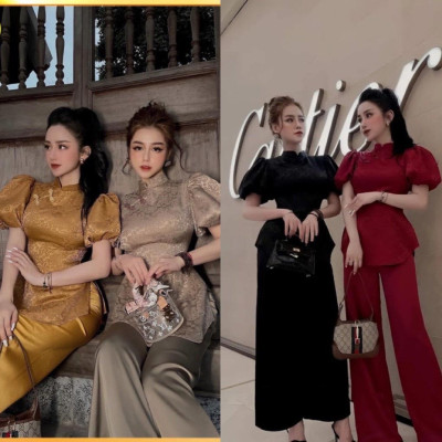 ĐỒ LAM ĐI CHÙA Thêm Chim Công Mới Vải Lụa