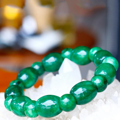 Vòng lu thống cẩm thạch sơn thủy size hạt 12mm mệnh hỏa , mộc - Ngọc Quý Gemstones