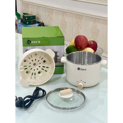 Nồi lẩu mini kèm xưng hấp Arber DN06 màu trắng Hàng chính hãng