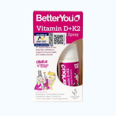 Thực phẩm bảo vệ sức khỏe BetterYou Vitamin D+K2 Kids