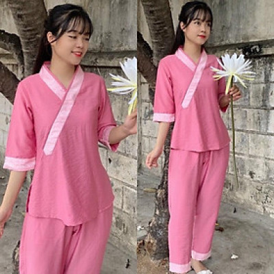 Đồ Lam Đi Chùa# Bà Lai Phối Gấm Vải Tơ Lụa Cao Cấp # Quần Áo Nữ # Đồ Bộ Nữ