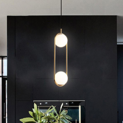 Đèn thả ZATEM chao thủy tinh địa cầu, khung mạ vàng hình Elip 2 đầu độc đáo - kèm bóng LED chuyên dụng (83).