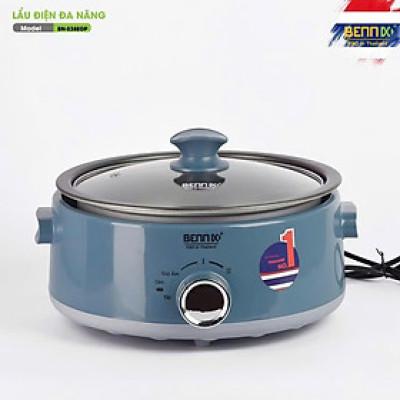 Nồi lẩu điện đa năng lòng nồi nhấc rời 5L BENNIX BN-538EGP,Hàng chính hãng Bảo hành 12 tháng