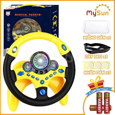 Vô lăng đồ chơi cho bé gắn xe ô tô bô lăng oto trẻ em  cao cấp có đèn nhạc tặng PIN MySun
