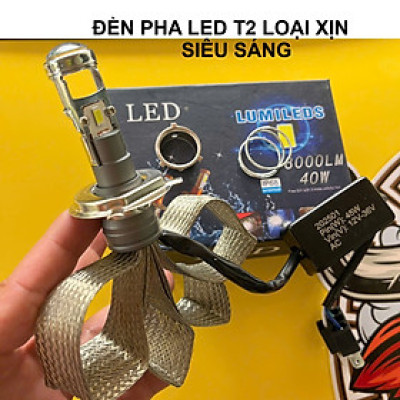 Đèn Pha LED Bi Cầu T2 – Ánh Sáng Chuẩn, Cắm Zắc Không Cần Độ Chế, Dễ Lắp Mọi Xe
