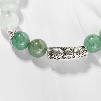 Vòng thạch anh ưu linh xanh phối charm hoa Ngọc Quý Gemstones