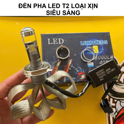 Đèn Bi LED T2 Siêu Sáng Cho Xe Máy Ô Tô – Chiếu Xa Rõ Nét, Tiết Kiệm Điện, Dễ Lắp Đặt