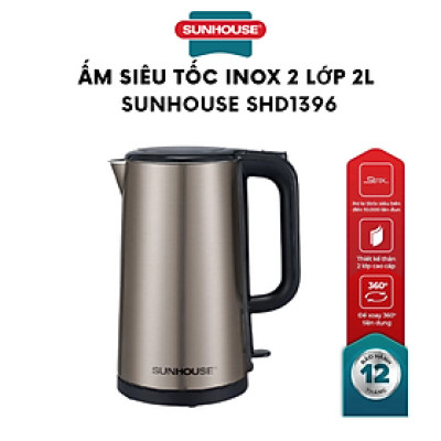 Ấm siêu tốc Inox 2 lớp 2L Sunhouse SHD1396 - Hàng Chính Hãng