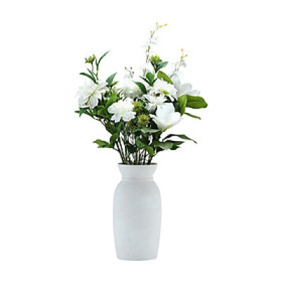 Chậu Cây Giả Nhựa PE ABBA Màu Trắng W25xD25xH45 Cm|Index Living Mall|Nội Thất Thái Lan