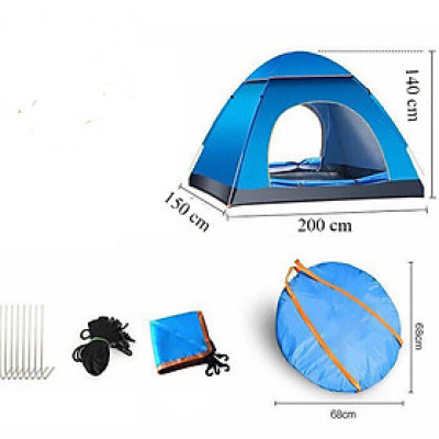 Lều Cắm Trại Lều Du Lịch Tự Bung Gấp Gọn Chống Nước 2-3 Người ( 2x 1.5 x 1.4 m) Giao Màu Ngẫu Nhiên 