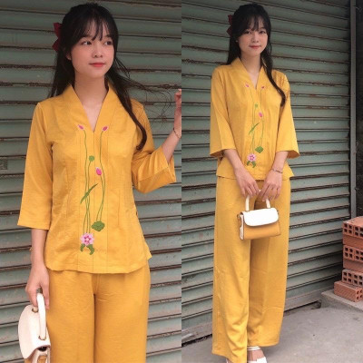 ĐỒ LAM ĐI CHÙA Bà Lai Lụa Pháp Cao Cấp