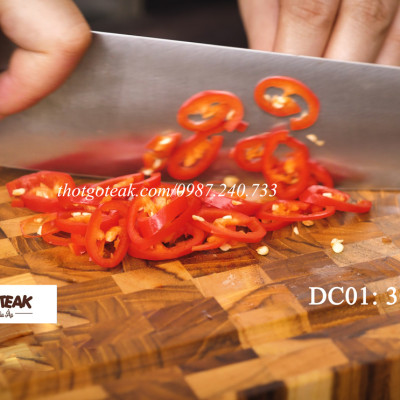 Thớt Gỗ Teak Cao Cấp - Cắt Thái, Trang Trí - 30x20x2,5cm - DC01 | HTX DAO PHÚC SEN