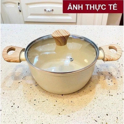 Nồi chống dính vân đá đủ size 20,22,24,26, 28cm tay cầm chống nóng dùng cho mọi loại bếp