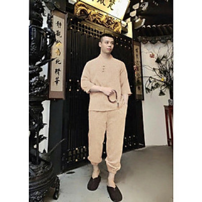 ĐỒ LAM ĐI CHÙA  SET ĐỒ LAM ĐI CHÙA CAO CẤP SS2