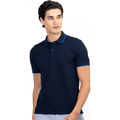 Áo Polo Nam Dệt Sọc Novelty NATMMDMCSR191194N - Xanh Đen